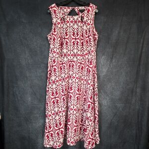 Lane Bryant Red and White Midi Dress